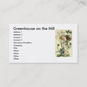 Carte De Visite Fleur de vent, serre sur la colline