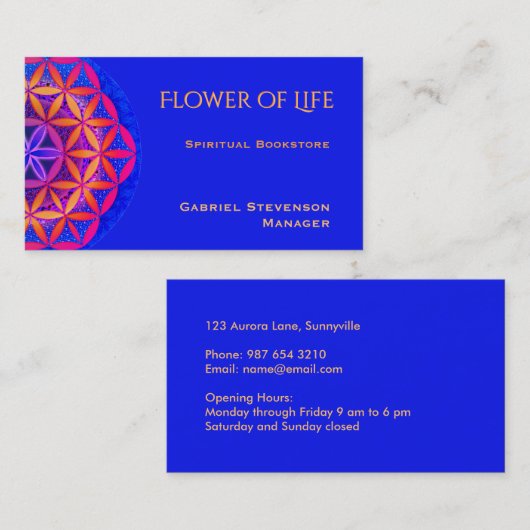 Carte De Visite Fleur de vie (Devant / Derrière)