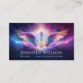Carte De Visite Fleur de vie - Ange des ailes - Reiki (Devant)