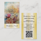 Carte De Visite *~* Fleur de vie AP92 Massage Reiki Or Sacré (Devant / Derrière)