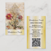 Carte De Visite *~* Fleur de vie AP92 QR Reiki Or Sacré (Devant / Derrière)