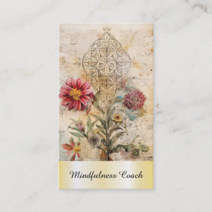 Carte De Visite *~* Fleur de vie AP92 QR Reiki Or Sacré