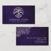 Carte De Visite Fleur de vie - arbre de vie - Argent (Devant / Derrière)