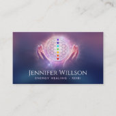 Carte De Visite Fleur de vie - Chauffage énergétique - Reiki (Devant)