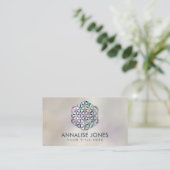 Carte De Visite Fleur de vie Coquille d'ormeau sur perle (Debout devant)