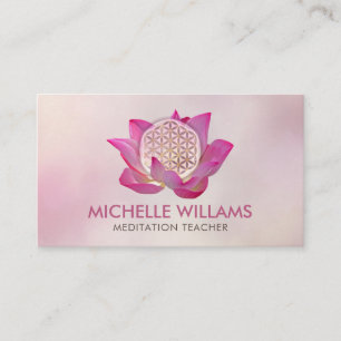 Carte De Visite Fleur de vie dans la fleur de lotus
