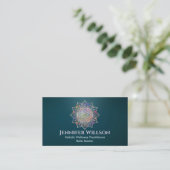 Carte De Visite Fleur de vie dans lotus (Debout devant)