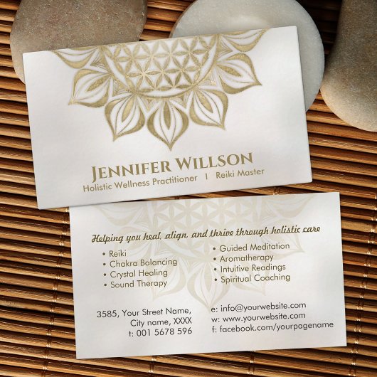 Carte De Visite Fleur de vie en lotus