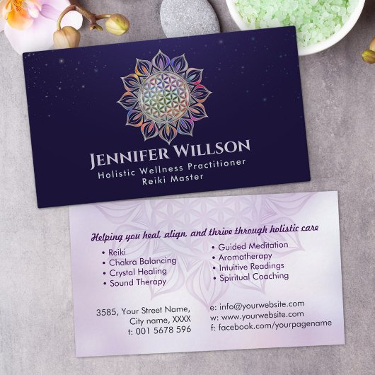 Carte De Visite Fleur de vie en lotus