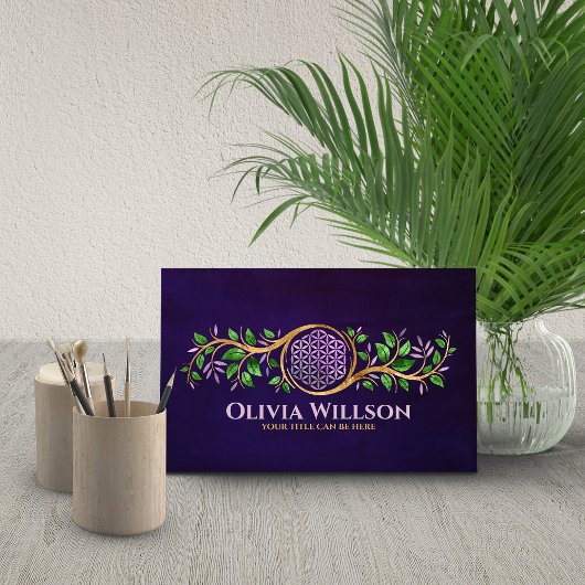 Carte De Visite Fleur de vie - Fluorite et or