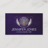 Carte De Visite Fleur de vie, mains de guérison, chakras (Devant)