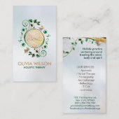 Carte De Visite Fleur de vie - Malachite et papillons (Devant / Derrière)