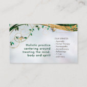 Carte De Visite Fleur de vie - Malachite et papillons (Dos)