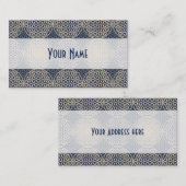 Carte De Visite Fleur de vie - motif de timbre - sable bleu (Devant / Derrière)