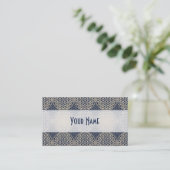 Carte De Visite Fleur de vie - motif de timbre - sable bleu (Debout devant)