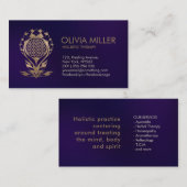 Carte De Visite Fleur de vie - ornement de lotus - or (Devant / Derrière)