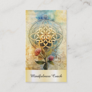 Carte De Visite *~* Fleur de vie QR AP92 Reiki Gold Sacred
