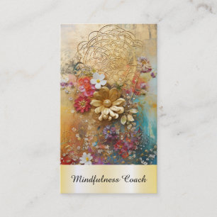 Carte De Visite *~* Fleur de vie QR AP92 Reiki Sacred Gold