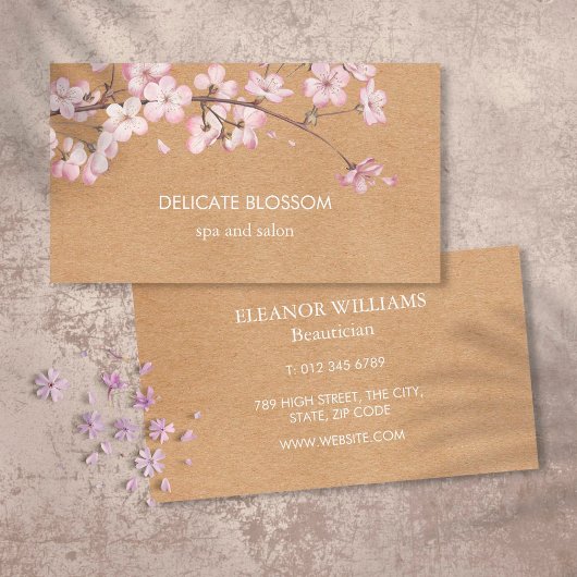 Carte De Visite Fleur délicate de Kraft rustique