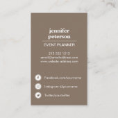 Carte De Visite Fleur délicate Floral Vertical Media Icônes (Dos)