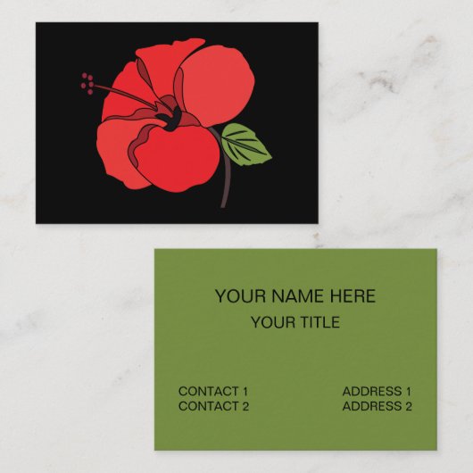 Carte De Visite Fleur d'Hibiscus Floral (Devant / Derrière)