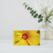 Carte De Visite Fleur d'Hibiscus jaune (Debout devant)