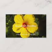 Carte De Visite Fleur d'Hibiscus jaune (Dos)