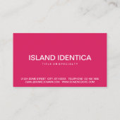 Carte De Visite fleur d'île (Dos)
