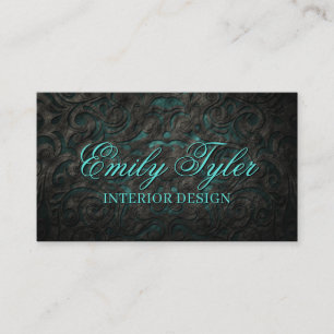 Carte De Visite Fleur d'intérieur noire Designer Stager