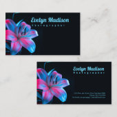 Carte De Visite Fleur d'orchidées contre la gue noire65567 (Devant / Derrière)