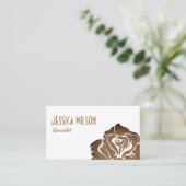 Carte De Visite Fleur dorée blanche moderne et chic (Debout devant)