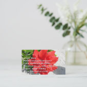 Carte De Visite Fleur double hibiscus rouge (Debout devant)