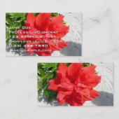Carte De Visite Fleur double hibiscus rouge (Devant / Derrière)