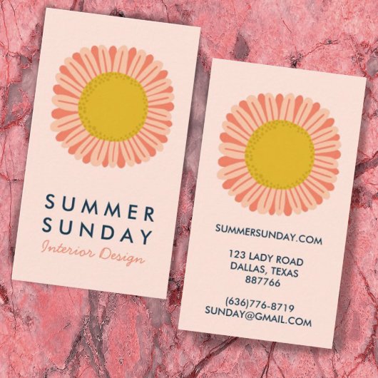 Carte De Visite Fleur Douce Tournesol Daisy CUSTOM