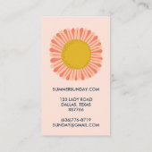 Carte De Visite Fleur Douce Tournesol Daisy CUSTOM (Dos)
