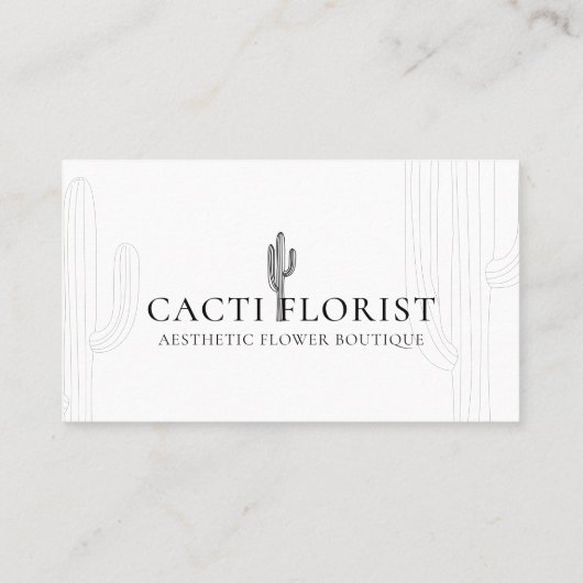 Carte De Visite Fleur du désert de Boho Cactus Abstraite (Dos)