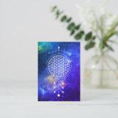 Carte De Visite Fleur d'univers de *~* de l'astrologie de Reiki de (Debout devant)