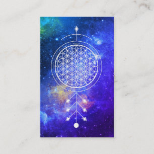 Carte De Visite Fleur d'univers de *~* de l'astrologie de Reiki de