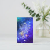 Carte De Visite Fleur d'univers de *~* de l'astrologie de Reiki de (Debout devant)