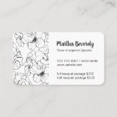 Carte De Visite Fleur élégante (Dos)