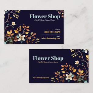 Carte De Visite Fleur Élégante en Fleur, Magasin de Fleurs, Fleuri