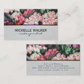 Carte De Visite Fleur élégante | Fleuriste | Cuir (Devant / Derrière)