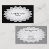 Carte De Visite Fleur en cristal - Noir (Devant / Derrière)