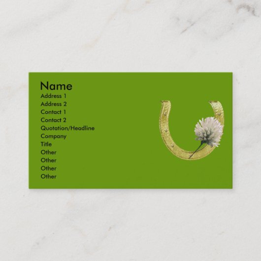 Carte De Visite Fleur en fer à cheval de trèfle (Devant)