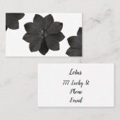 Carte De Visite Fleur en Mat Noir 3D (Devant / Derrière)
