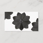 Carte De Visite Fleur en Mat Noir 3D  (Devant)