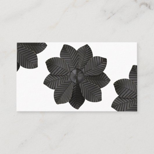 Carte De Visite Fleur en Mat Noir 3D (Devant)