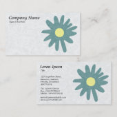 Carte De Visite Fleur en papier - Vert mousse (Devant / Derrière)