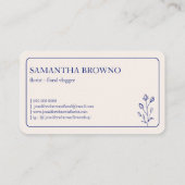 Carte De Visite Fleur encadrée beige marine (Dos)