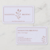 Carte De Visite Fleur encadrée botanique (Devant / Derrière)